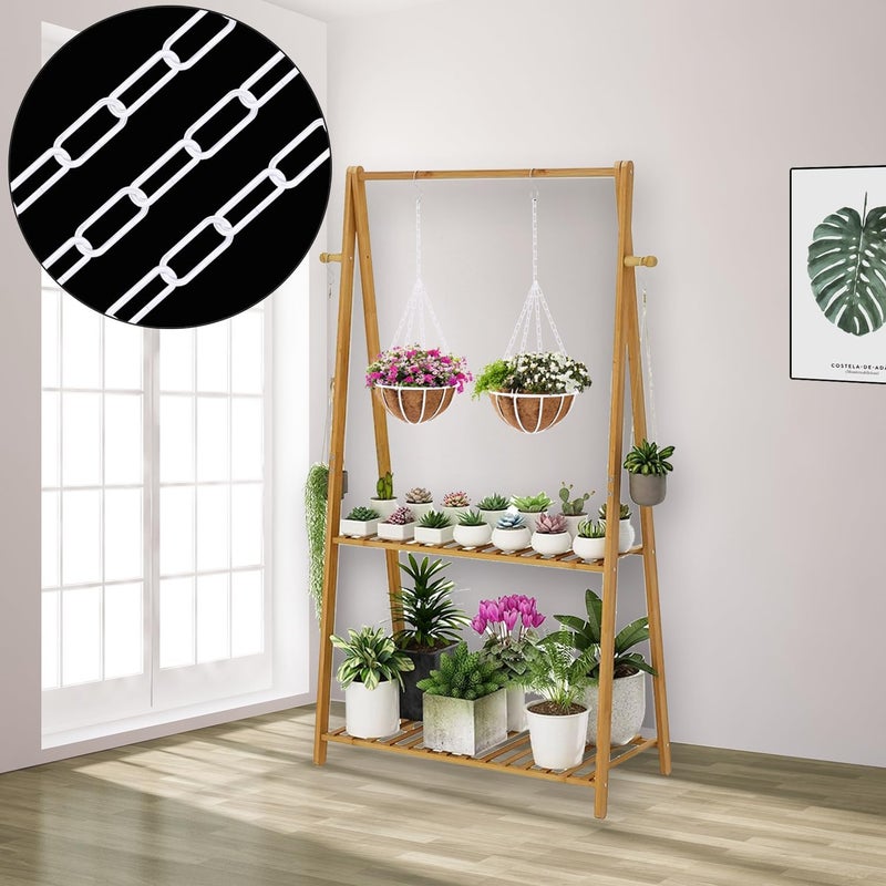 Omytie 12 Ft Heavy Duty Hanging Chain Kit with Connection Locks & Swag Ceiling Hooks for Lighting Fixture, Chandelier, Pendant, Lantern, Swag Lamp, Plant/Flower/Fruit Basket, Bird Feeder (White) - Image 4